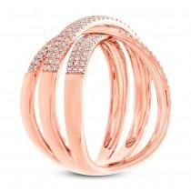 0.60ct 14k Rose Gold Diamond Pave Bridge Ring