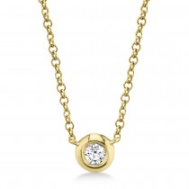 Diamond Bezel Solitare Necklace 14k Yellow Gold (0.05ct)