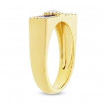 0.21ct Diamond & 0.48ct Lapis 14k Yellow Gold Lady's Ring