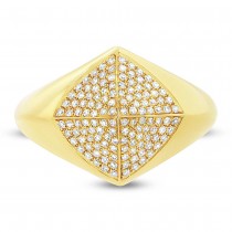 0.35ct 14k Yellow Gold Diamond Pave Lady's Ring