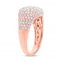 1.81ct 14k Rose Gold Diamond Pave Lady's Ring