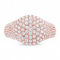 1.29ct 14k Rose Gold Diamond Pave Lady's Ring