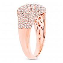 1.29ct 14k Rose Gold Diamond Pave Lady's Ring
