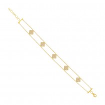 0.41ct 14k Yellow Gold Diamond Pave Lady's Bracelet