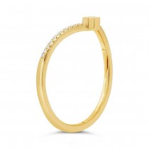 Diamond Bezel Chevron Ring 14k Yellow Gold (0.09ct)