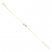 0.11ct 14k Yellow Gold Diamond Bow Bracelet
