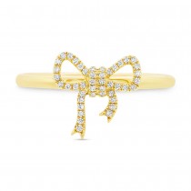 0.11ct 14k Yellow Gold Diamond Bow Lady's Ring