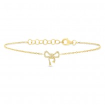 0.11ct 14k Yellow Gold Diamond Bow Bracelet