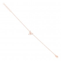 0.11ct 14k Rose Gold Diamond Bow Bracelet