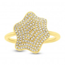 0.37ct 14k Yellow Gold Diamond Pave Lady's Ring