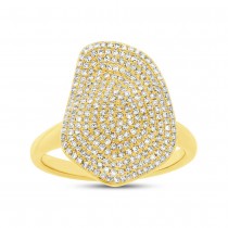 0.57ct 14k Yellow Gold Diamond Pave Lady's Ring