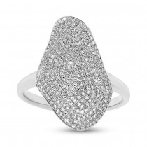 0.63ct 14k White Gold Diamond Pave Lady's Ring