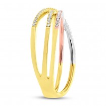 0.18ct 14k Three-tone Gold Diamond Lady's Bridge Ring