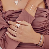 Diamond Accented Bangle Bracelet 14k Rose Gold (0.62ct)
