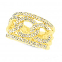 0.61ct 14k Yellow Gold Diamond Lady's Link Ring