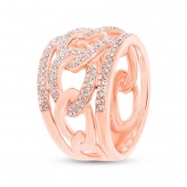 0.61ct 14k Rose Gold Diamond Lady's Link Ring