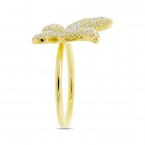 0.72ct 14k Yellow Gold Diamond Butterfly Lady's Ring