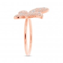 0.72ct 14k Rose Gold Diamond Butterfly Lady's Ring