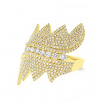 1.28ct 14k Yellow Gold Diamond Pave Lady's Ring