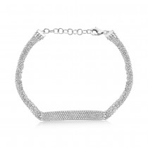 Diamond Pave Bar Link Bracelet 14k White Gold (0.39ct)