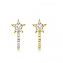 Diamond Star Huggie Earrings 14k Yellow Gold (0.17ct)