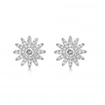 Diamond Starburst Stud Earrings 14k White Gold (0.24ct)