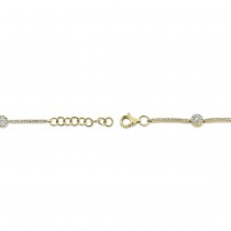 Diamond Halo Style Link Bracelet 14k Yellow Gold (0.88ct)