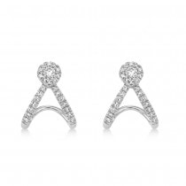 Diamond Halo Style Abstract Earrings 14k White Gold (0.20ct)