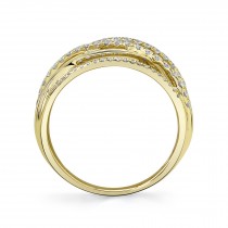 Diamond Bridge Cigar Ring 14k Yellow Gold (0.62ct)
