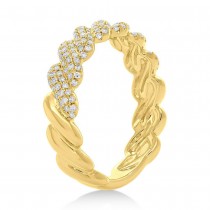 Diamond Accented Stackable Ring 14k Yellow Gold (0.38ct)