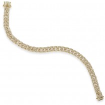 Diamond Pave Cuban Link Bracelet 14k Yellow Gold (1.69ct)