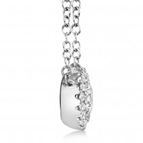 Diamond Halo Pendant Necklace 14k White Gold (0.25ct)