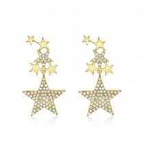Diamond Star Drop Earrings 14k Yellow Gold (0.35ct)
