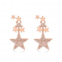 Diamond Star Drop Earrings 14k Rose Gold (0.35ct)