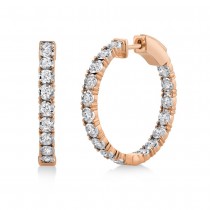 Diamond Inside Out Hoop Earrings 14k Rose Gold (2.65ct)