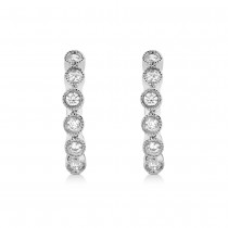 Diamond Bezel Huggie Earrings 14k White Gold (0.11ct)