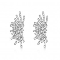 Diamond Abstract Statement Earrings 14k White Gold (0.39ct)