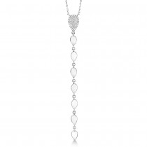 Diamond Pera Lariat Necklace 14k White Gold (0.11ct)