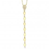 Diamond Pera Lariat Necklace 14k Yellow Gold (0.11ct)