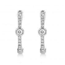 Diamond Bezel Huggie Earrings 14k White Gold (0.13ct)