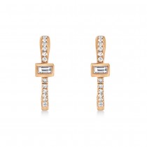 Diamond Baguette Hoop Earrings 14k Rose Gold (0.12ct)