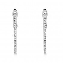 Diamond Mini Hoop Earrings 14k White Gold (0.21ct)