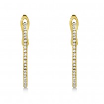 Diamond Mini Hoop Earrings 14k Yellow Gold (0.21ct)