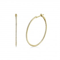 Diamond Inside Out Hoop Earrings 14k Yellow Gold (0.50ct)