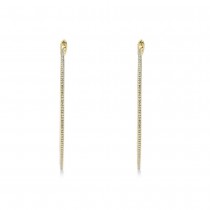 Diamond Thin Hoop Earrings 14k Yellow Gold (0.66ct)