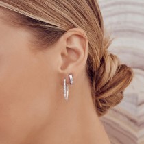 Diamond Baguette Huggie Earrings 14k White Gold (0.33ct)