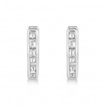Diamond Baguette Huggie Earrings 14k White Gold (0.33ct)