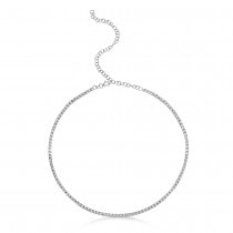 Diamond Tennis Necklace 14k White Gold (0.95ct)