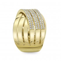 Diamond Accented Bridge Ring 14k Yellow Gold (0.54ct)