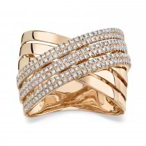 Diamond Accented Bridge Ring 14k Rose Gold (0.54ct)